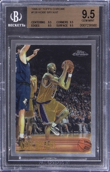 1996-97 Topps Chrome #138 Kobe Bryant Rookie Card – True Gem Example – BGS GEM MINT 9.5
